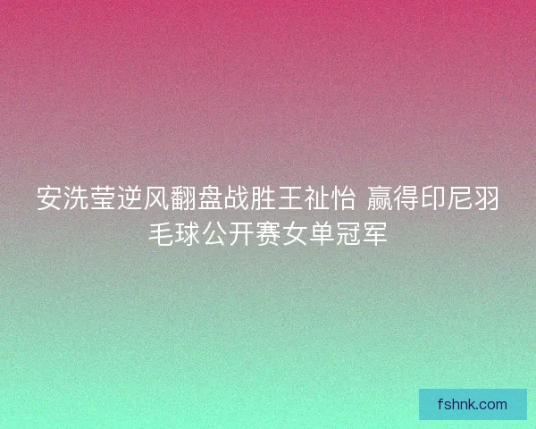 安洗莹逆风翻盘战胜王祉怡 赢得印尼羽毛球公开赛女单冠军